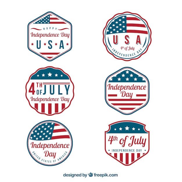 Assortment of fantastic independence day stickers