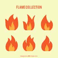 Free vector assortment of flames in flat design