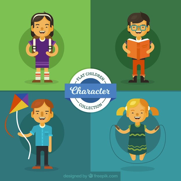 Free vector assortment of flat children