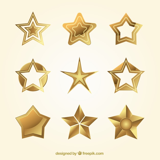 Assortment of golden stars