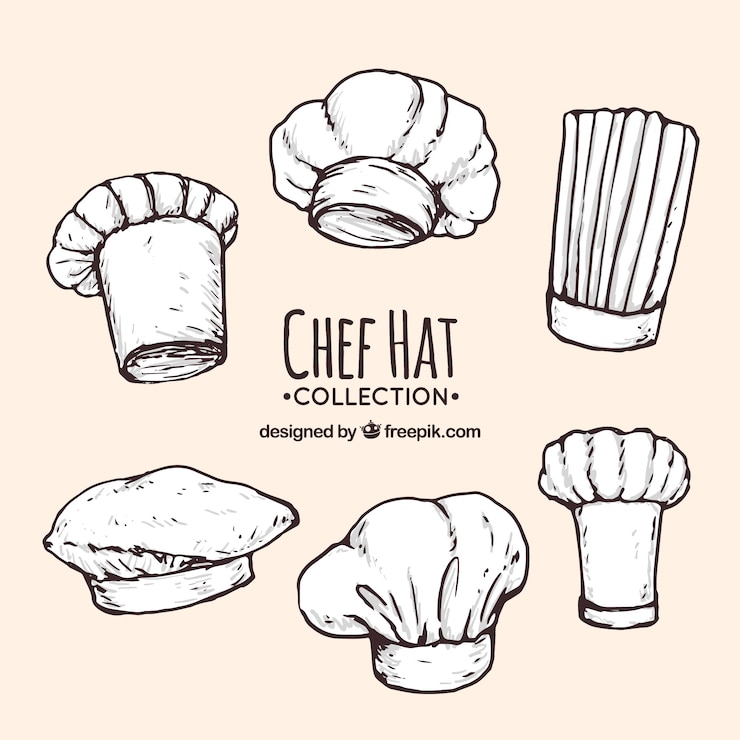 Free Vector assortment of hand drawn chef hats