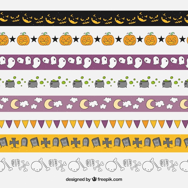 Free vector assortment of hand drawn halloween ornaments