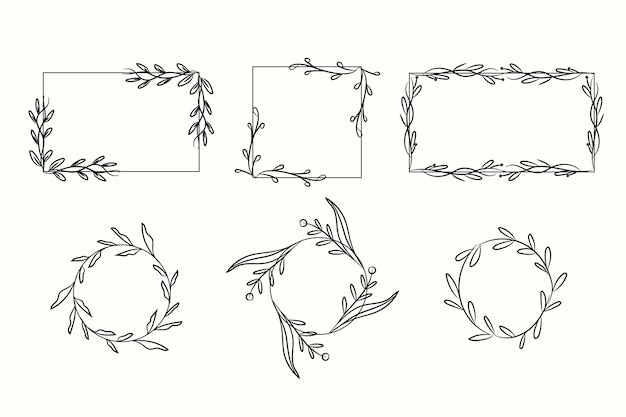 Free vector assortment of hand drawn ornamental frames