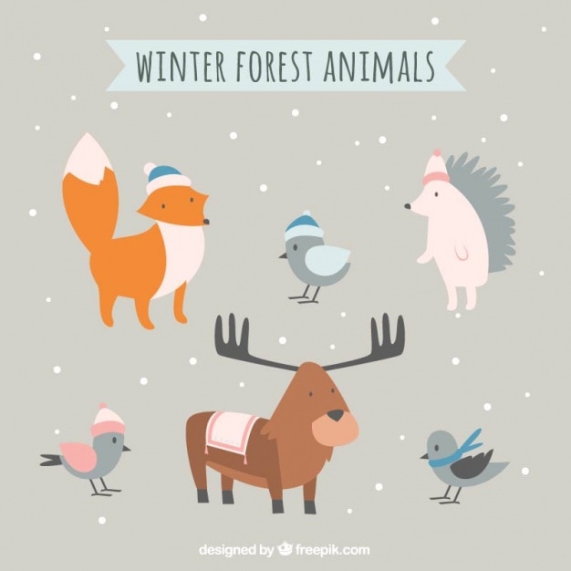 Free vector assortment of lovely winter animals