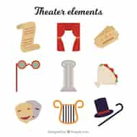 Free vector assortment of nine theater elements