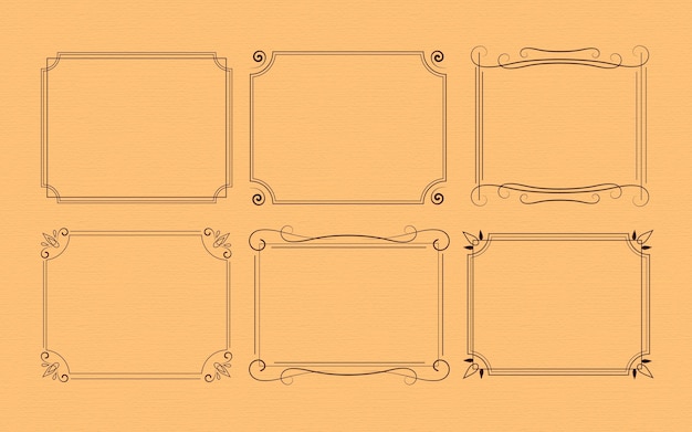 무료 벡터 다양한 붓글씨 장식 프레임