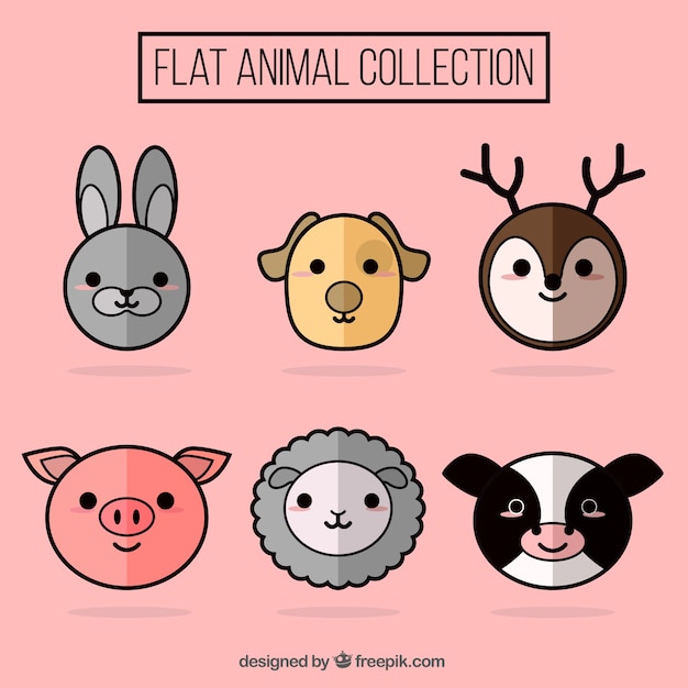 無料ベクター assortment of round cute animals