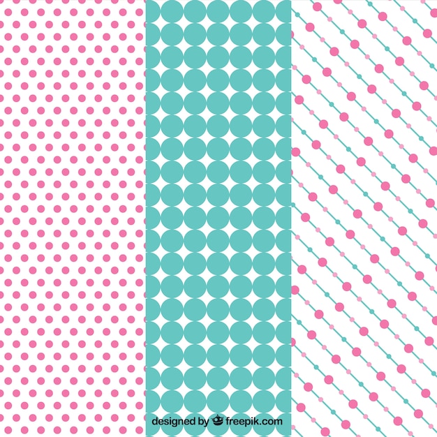 Assortment of patterns with decorative dots