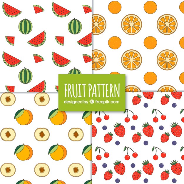맛있는 과일과 함께 다양한 패턴