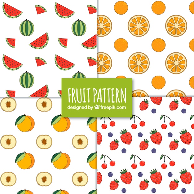 Assortment of patterns with tasty fruits