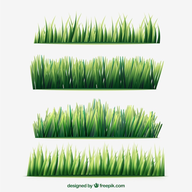 Free vector assortment of realistic grass borders