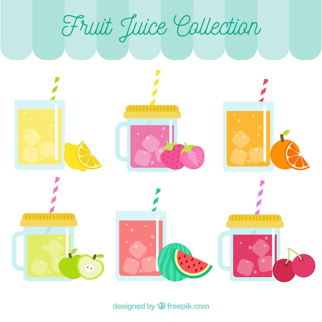 Assortment of refreshing fruit juices