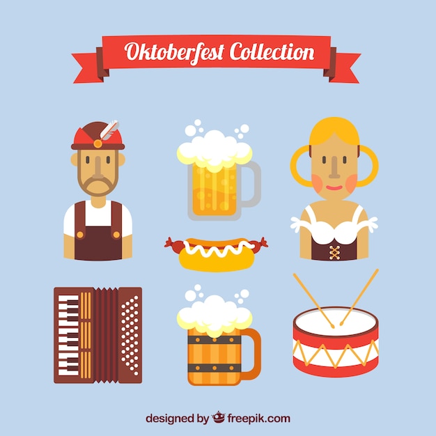 Assortimento di elementi tradizionali oktoberfest