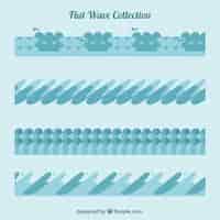 Free vector assortment of waves in flat style