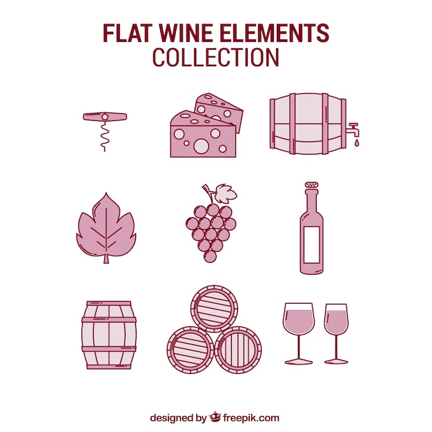 Free vector assortment of wine items