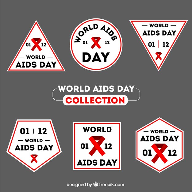 Assortment of world aids day stickers