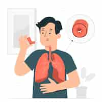 Free vector asthma concept illustration