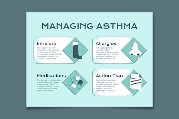 천식 인포그래픽 템플릿 디자인