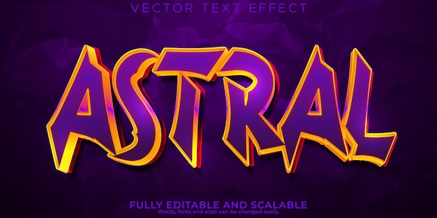 Free vector astral text effect editable mystic and game text style