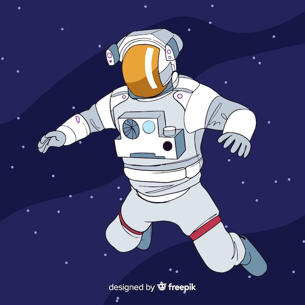 Free vector astronaut background in space