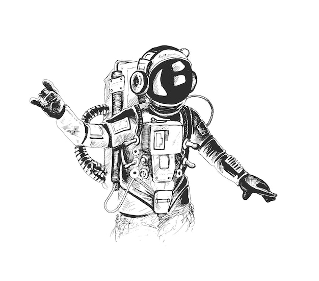우주 비행사 춤 음악 포스터 전단지 디자인 요소
