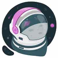 Vettore gratuito illustrazione del casco dell'astronauta