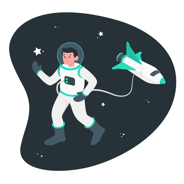 Astronaut illustration concept