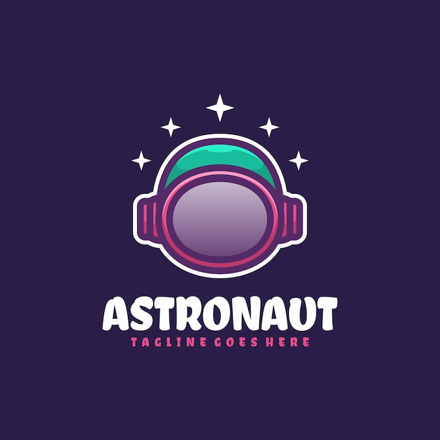 Free vector astronaut illustration logo design