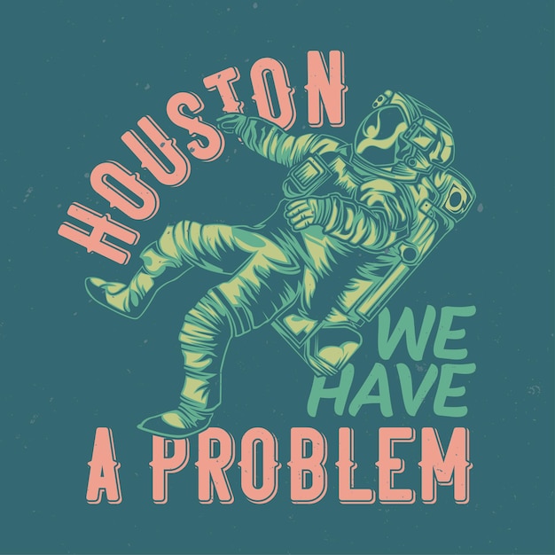 Free vector astronaut illustration with lettering