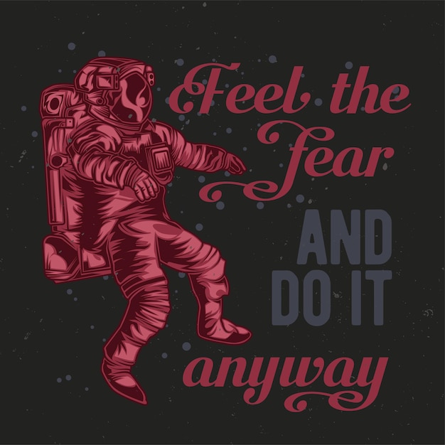 Astronaut illustration with lettering