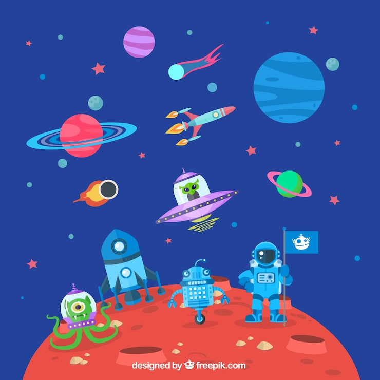 無料Vector 火星に宇宙飛行士