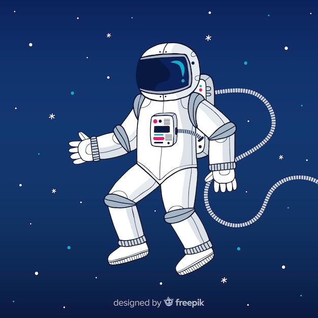 Free vector astronaut on moon background