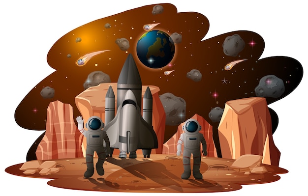 Free vector astronaut in space scene