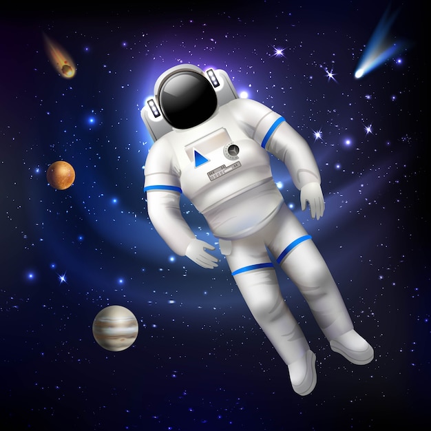 Free vector astronaut in space