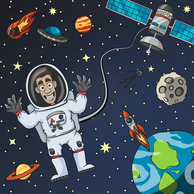 Vettore gratuito astronauta nello spazio