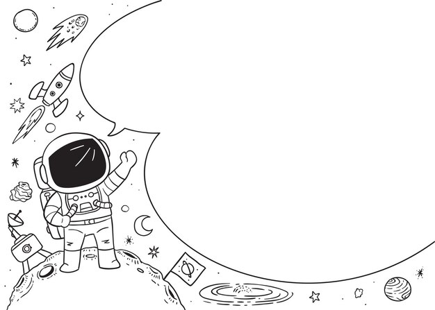 宇宙飛行士の睡眠線画のイラスト プレミアムベクター 宇宙飛行士の睡眠線画のイラスト プレミアムベクター