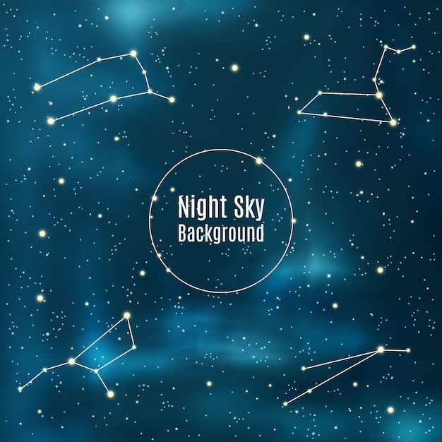 Free vector astronomy background with stars and constellations