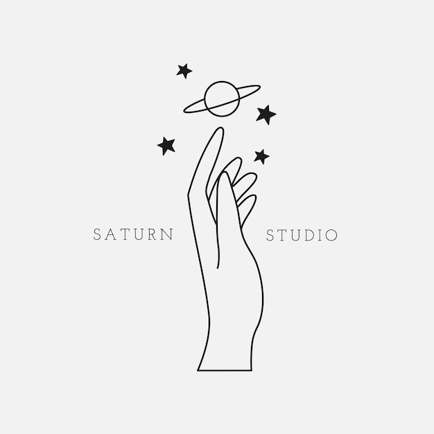 Astronomy logo template vector, editable minimal design