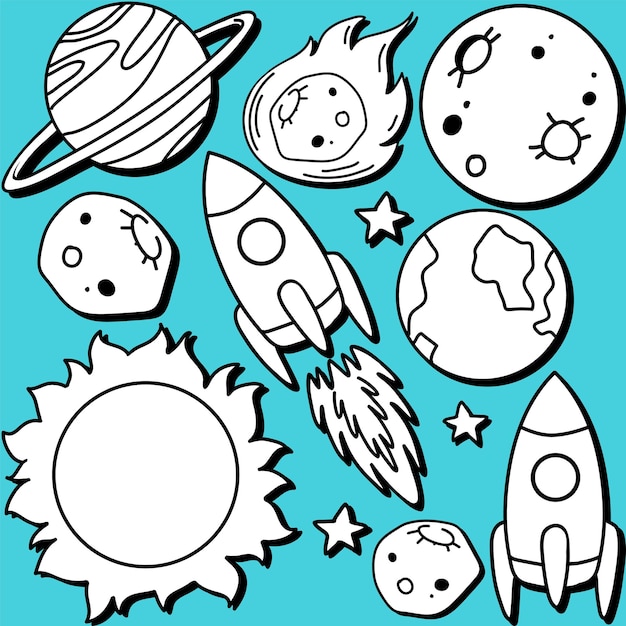 Free vector astronomy objects and icons vector set