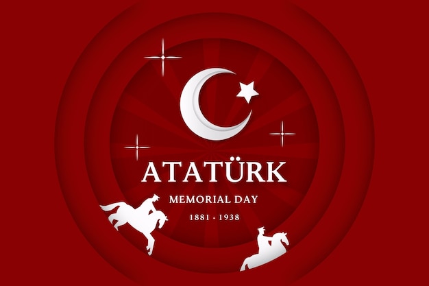 Atatürk memorial day in flat design