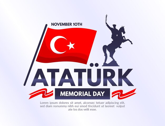 Atatürk memorial day illustration