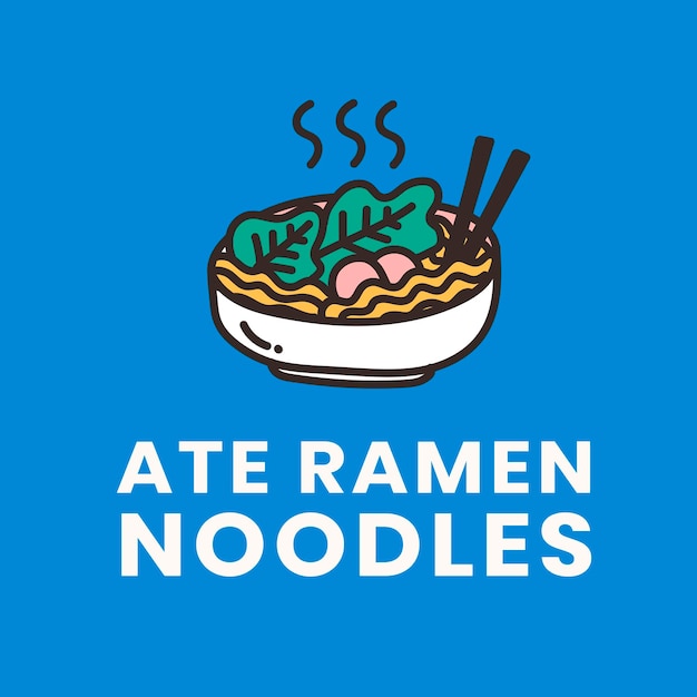 Free vector ate ramen noodles, self quarantine activity design element