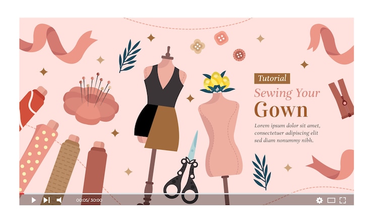 Free Vector atelier flat minimal youtube thumbnail