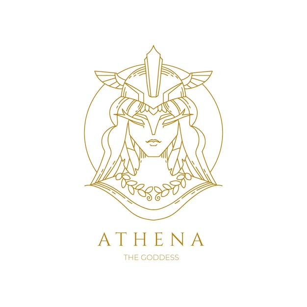 Disegno del logo del personaggio di atena