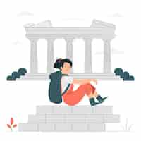 Free vector athens concept illustration