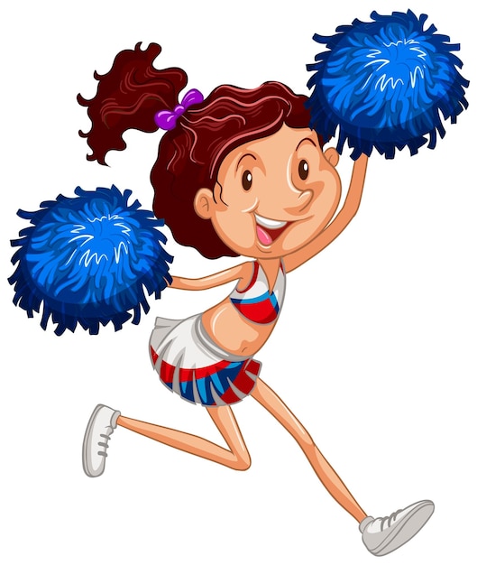 Free vector athlete doing cheerleading on white background