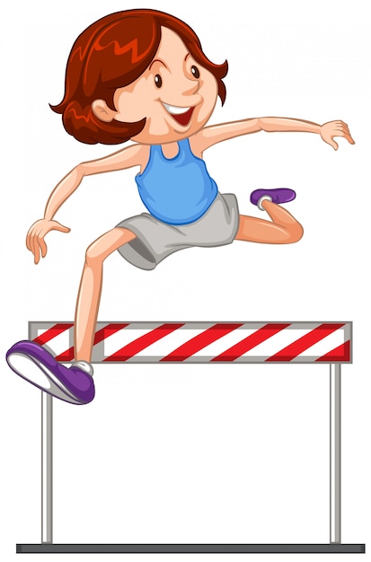 Free vector athlete doing jumping on white background