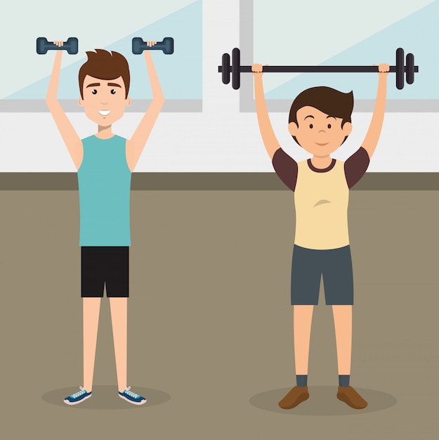 Free vector athletic people practicing exercise characters