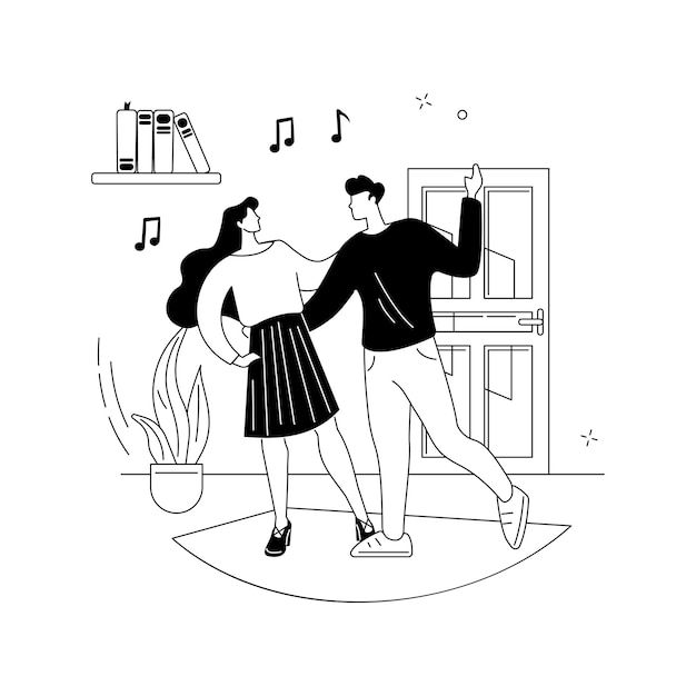 Athome dance class abstract concept vector illustration home dance quarantine training platform online lesson relief stress live streaming stay home social distance abstract metaphor