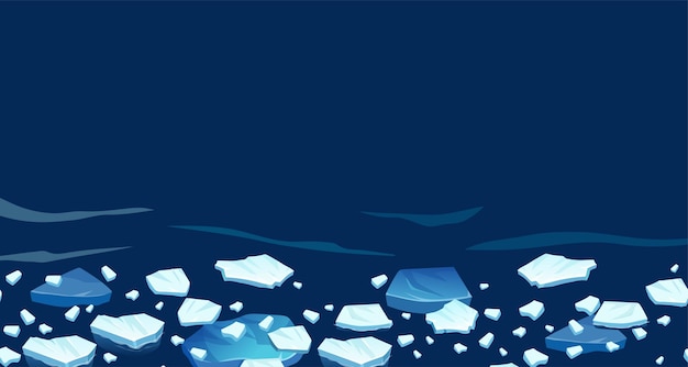 Бесплатное векторное изображение Атлантические антарктические льдины, ледники и айсберги, плавающие на поверхности глобальное потепление изменение климата